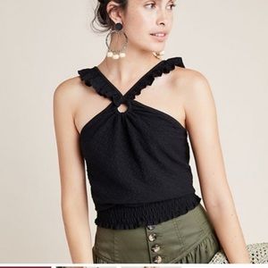 Anthropologie Ruffle Halter Top, Size M